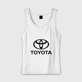 Женская майка хлопок с принтом Toyota Logo в Петрозаводске, 95% хлопок, 5% эластан |  | logo | toyota | логотип | тойота