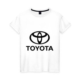 Женская футболка хлопок с принтом Toyota Logo в Петрозаводске, 100% хлопок | прямой крой, круглый вырез горловины, длина до линии бедер, слегка спущенное плечо | logo | toyota | логотип | тойота