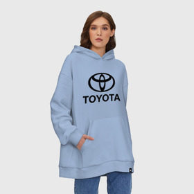 Худи SuperOversize хлопок с принтом Toyota Logo в Петрозаводске, 70% хлопок, 30% полиэстер, мягкий начес внутри | карман-кенгуру, эластичная резинка на манжетах и по нижней кромке, двухслойный капюшон
 | logo | toyota | логотип | тойота
