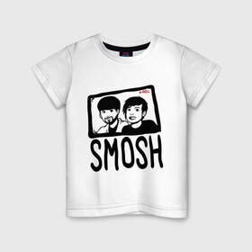 Детская футболка хлопок с принтом RusSmosh в Петрозаводске, 100% хлопок | круглый вырез горловины, полуприлегающий силуэт, длина до линии бедер | blogger | russmosh | smosh | youtube | блоггер | смош | шоу | ютубер