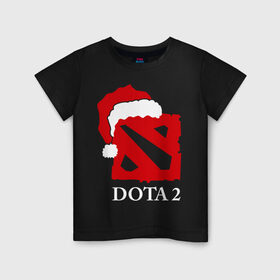 Детская футболка хлопок с принтом Dota 2 в Петрозаводске, 100% хлопок | круглый вырез горловины, полуприлегающий силуэт, длина до линии бедер | 2015 | dota | dota 2 | дота | игры | новый год | шапка