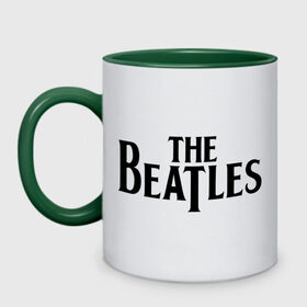 Кружка двухцветная с принтом The Beatles в Петрозаводске, керамика | объем — 330 мл, диаметр — 80 мм. Цветная ручка и кайма сверху, в некоторых цветах — вся внутренняя часть | Тематика изображения на принте: beatles | битлз