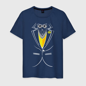 Мужская футболка хлопок с принтом Костюм жениха в Петрозаводске, 100% хлопок | прямой крой, круглый вырез горловины, длина до линии бедер, слегка спущенное плечо. | 