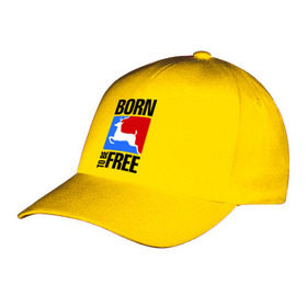 Бейсболка с принтом Born to be free в Петрозаводске, 100% хлопок | классический козырек, металлическая застежка-регулятор размера | born | free | олень | рожден | свобода | свободный