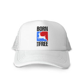 Кепка тракер с сеткой с принтом Born to be free в Петрозаводске, трикотажное полотно; задняя часть — сетка | длинный козырек, универсальный размер, пластиковая застежка | Тематика изображения на принте: born | free | олень | рожден | свобода | свободный