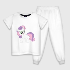 Детская пижама хлопок с принтом Пони Крошка Бель в Петрозаводске, 100% хлопок |  брюки и футболка прямого кроя, без карманов, на брюках мягкая резинка на поясе и по низу штанин
 | my little pony | бель | крошка | пони