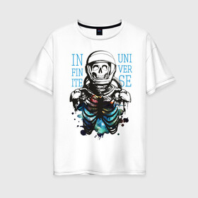 Женская футболка хлопок Oversize с принтом Бесконечный космос в Петрозаводске, 100% хлопок | свободный крой, круглый ворот, спущенный рукав, длина до линии бедер
 | infinite | interstellar | space | univers | астронавт | бесконечный космос | вселенная | интерстеллар | космонавт