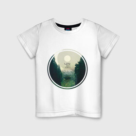 Детская футболка хлопок с принтом Инь Ян в Петрозаводске, 100% хлопок | круглый вырез горловины, полуприлегающий силуэт, длина до линии бедер | forest | nature | гармония | деревья | инь ян | лес | пейзаж | природа