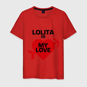 Мужская футболка хлопок с принтом Лолита - моя любовь в Петрозаводске, 100% хлопок | прямой крой, круглый вырез горловины, длина до линии бедер, слегка спущенное плечо. | lola | my love | лола | лолита | моя любовь