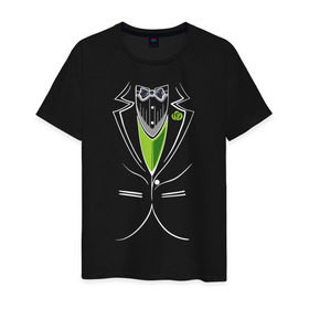 Мужская футболка хлопок с принтом Костюм жениха в Петрозаводске, 100% хлопок | прямой крой, круглый вырез горловины, длина до линии бедер, слегка спущенное плечо. | бабочка