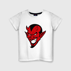 Детская футболка хлопок с принтом Злобный демон в Петрозаводске, 100% хлопок | круглый вырез горловины, полуприлегающий силуэт, длина до линии бедер | демон | дьявол | зло | злобный | сатана | черт