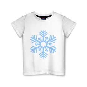 Детская футболка хлопок с принтом Новогодняя снежинка в Петрозаводске, 100% хлопок | круглый вырез горловины, полуприлегающий силуэт, длина до линии бедер | 2015 | new year | зима | новый год | снежинка