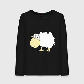 Женский лонгслив хлопок с принтом Милая овечка в Петрозаводске, 100% хлопок |  | 2015 | new year | новый год | овечка | овца