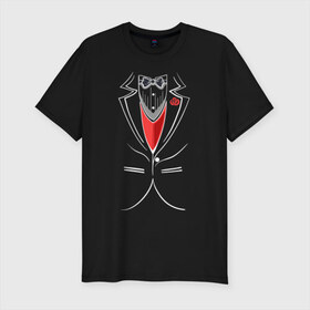 Мужская футболка премиум с принтом Костюм жениха в Петрозаводске, 92% хлопок, 8% лайкра | приталенный силуэт, круглый вырез ворота, длина до линии бедра, короткий рукав | бабочка