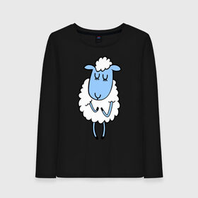 Женский лонгслив хлопок с принтом Милая овечка в Петрозаводске, 100% хлопок |  | 2015 | new year | коза | новый год | овца