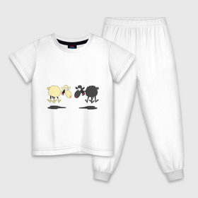 Детская пижама хлопок с принтом Прыгающие овечки в Петрозаводске, 100% хлопок |  брюки и футболка прямого кроя, без карманов, на брюках мягкая резинка на поясе и по низу штанин
 | 2015 | бараны | животные | овечки | приколы | символ года | ягнята