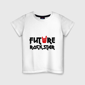 Детская футболка хлопок с принтом Будущая рок-звезда в Петрозаводске, 100% хлопок | круглый вырез горловины, полуприлегающий силуэт, длина до линии бедер | rockstar
