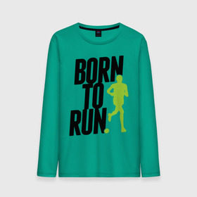 Мужской лонгслив хлопок с принтом Рожден для бега в Петрозаводске, 100% хлопок |  | born to run | run | бегать | рожден | рожден бежать