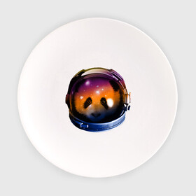 Тарелка с принтом Космический панда в Петрозаводске, фарфор | диаметр - 210 мм
диаметр для нанесения принта - 120 мм | панда