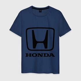 Мужская футболка хлопок с принтом Honda logo в Петрозаводске, 100% хлопок | прямой крой, круглый вырез горловины, длина до линии бедер, слегка спущенное плечо. | honda | logo | motor | лого | хонда
