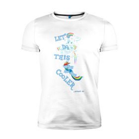 Мужская футболка премиум с принтом Rainbow Dash Let`s Do This в Петрозаводске, 92% хлопок, 8% лайкра | приталенный силуэт, круглый вырез ворота, длина до линии бедра, короткий рукав | Тематика изображения на принте: 
