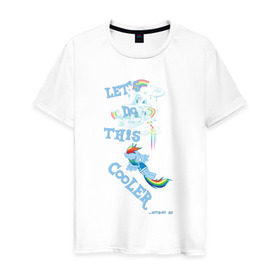 Мужская футболка хлопок с принтом Rainbow Dash Let`s Do This в Петрозаводске, 100% хлопок | прямой крой, круглый вырез горловины, длина до линии бедер, слегка спущенное плечо. | Тематика изображения на принте: 
