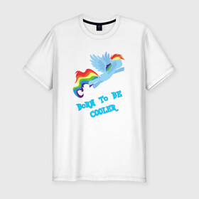 Мужская футболка премиум с принтом Rainbow Dash в Петрозаводске, 92% хлопок, 8% лайкра | приталенный силуэт, круглый вырез ворота, длина до линии бедра, короткий рукав | 
