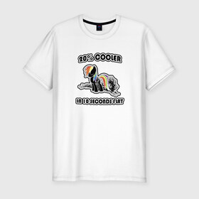 Мужская футболка премиум с принтом Rainbow Dash Black&Color в Петрозаводске, 92% хлопок, 8% лайкра | приталенный силуэт, круглый вырез ворота, длина до линии бедра, короткий рукав | 