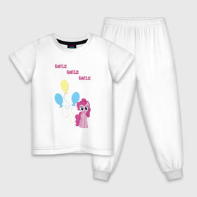 Детская пижама хлопок с принтом Pinkie Pie в Петрозаводске, 100% хлопок |  брюки и футболка прямого кроя, без карманов, на брюках мягкая резинка на поясе и по низу штанин
 | 