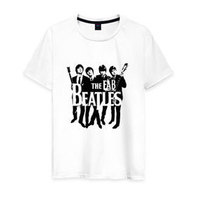 Мужская футболка хлопок с принтом Beatles в Петрозаводске, 100% хлопок | прямой крой, круглый вырез горловины, длина до линии бедер, слегка спущенное плечо. | битлз