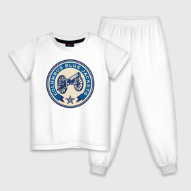 Детская пижама хлопок с принтом Columbus Blue Jackets в Петрозаводске, 100% хлопок |  брюки и футболка прямого кроя, без карманов, на брюках мягкая резинка на поясе и по низу штанин
 | 