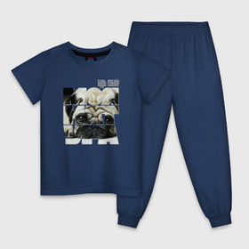Детская пижама хлопок с принтом Мопс в Петрозаводске, 100% хлопок |  брюки и футболка прямого кроя, без карманов, на брюках мягкая резинка на поясе и по низу штанин
 | 