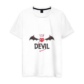 Мужская футболка хлопок с принтом Дьявол пара в Петрозаводске, 100% хлопок | прямой крой, круглый вырез горловины, длина до линии бедер, слегка спущенное плечо. | 