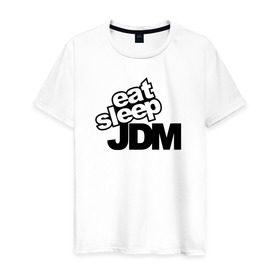 Мужская футболка хлопок с принтом eat sleep JDM в Петрозаводске, 100% хлопок | прямой крой, круглый вырез горловины, длина до линии бедер, слегка спущенное плечо. | Тематика изображения на принте: 