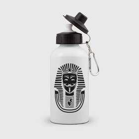 Бутылка спортивная с принтом Swag anonymous of Egypt в Петрозаводске, металл | емкость — 500 мл, в комплекте две пластиковые крышки и карабин для крепления | swag | v | vendetta | анонимус | ви | сваг | свег | свэг | фараон