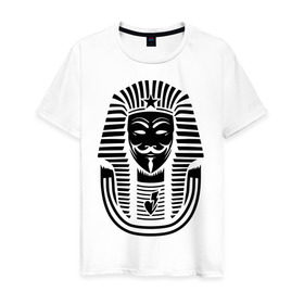 Мужская футболка хлопок с принтом Swag anonymous of Egypt в Петрозаводске, 100% хлопок | прямой крой, круглый вырез горловины, длина до линии бедер, слегка спущенное плечо. | swag | v | vendetta | анонимус | ви | сваг | свег | свэг | фараон