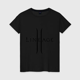 Женская футболка хлопок с принтом Lineage logo в Петрозаводске, 100% хлопок | прямой крой, круглый вырез горловины, длина до линии бедер, слегка спущенное плечо | lineage | logo | игра | логотип