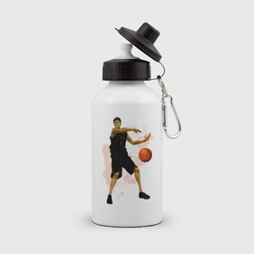 Бутылка спортивная с принтом Kuroko no Basket в Петрозаводске, металл | емкость — 500 мл, в комплекте две пластиковые крышки и карабин для крепления | Тематика изображения на принте: 