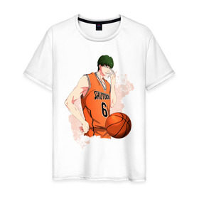 Мужская футболка хлопок с принтом Kuroko no Basket в Петрозаводске, 100% хлопок | прямой крой, круглый вырез горловины, длина до линии бедер, слегка спущенное плечо. | kuroko no basket | аниме | баскетбол