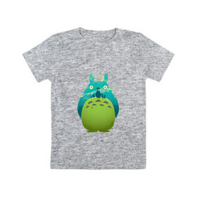 Детская футболка хлопок с принтом Кот Тоторо в Петрозаводске, 100% хлопок | круглый вырез горловины, полуприлегающий силуэт, длина до линии бедер | 