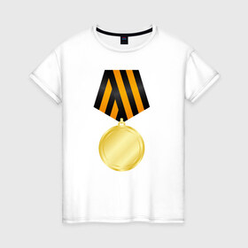 Женская футболка хлопок с принтом За победу в Петрозаводске, 100% хлопок | прямой крой, круглый вырез горловины, длина до линии бедер, слегка спущенное плечо | 