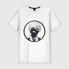 Мужская футболка премиум с принтом Одноглазый в Петрозаводске, 92% хлопок, 8% лайкра | приталенный силуэт, круглый вырез ворота, длина до линии бедра, короткий рукав | tokyo ghoul | канэки | токийский гуль