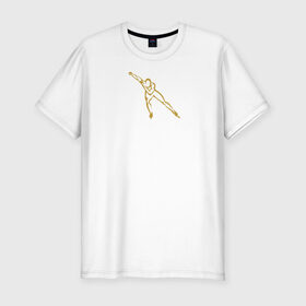 Мужская футболка премиум с принтом конькобежец в Петрозаводске, 92% хлопок, 8% лайкра | приталенный силуэт, круглый вырез ворота, длина до линии бедра, короткий рукав | 