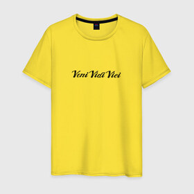 Мужская футболка хлопок с принтом Veni Vidi Vici в Петрозаводске, 100% хлопок | прямой крой, круглый вырез горловины, длина до линии бедер, слегка спущенное плечо. | zyzz | азиз | зиз