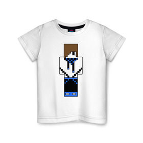 Детская футболка хлопок с принтом Лололошка майнкрафт в Петрозаводске, 100% хлопок | круглый вырез горловины, полуприлегающий силуэт, длина до линии бедер | лололошка