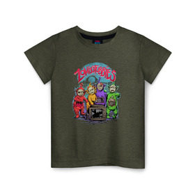 Детская футболка хлопок с принтом Зомбопузики в Петрозаводске, 100% хлопок | круглый вырез горловины, полуприлегающий силуэт, длина до линии бедер | Тематика изображения на принте: зомби