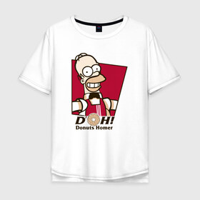 Мужская футболка хлопок Oversize с принтом Doh в Петрозаводске, 100% хлопок | свободный крой, круглый ворот, “спинка” длиннее передней части | gomer | homer | симпсонs | симпсоны