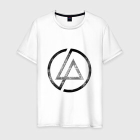 Мужская футболка хлопок с принтом Linkin Park в Петрозаводске, 100% хлопок | прямой крой, круглый вырез горловины, длина до линии бедер, слегка спущенное плечо. | 