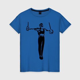 Женская футболка хлопок с принтом Гимнаст в Петрозаводске, 100% хлопок | прямой крой, круглый вырез горловины, длина до линии бедер, слегка спущенное плечо | гимнаст | гимнастика | спорт