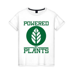 Женская футболка хлопок с принтом На растениях в Петрозаводске, 100% хлопок | прямой крой, круглый вырез горловины, длина до линии бедер, слегка спущенное плечо | 